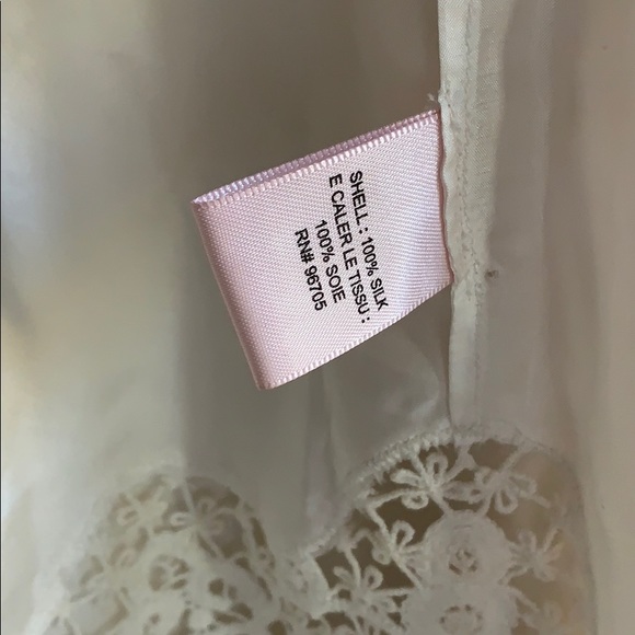 Rebecca Taylor Delicate Silk Ivory Lace Trimmed Top, size 4 - Picture 12 of 12
